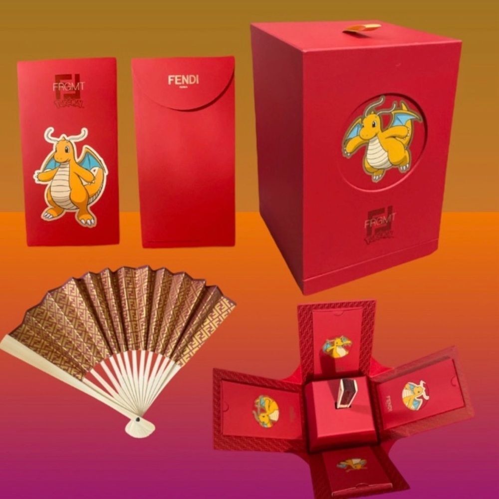 Fendi Red Dragon Motif Luxury Box Complete
